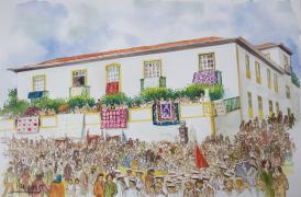 House of the Noronha family in Velas during festival o the Holy Spirit